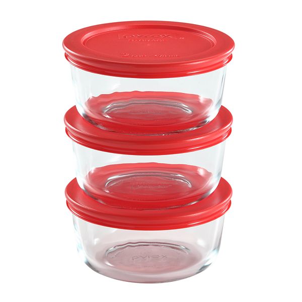  Pyrex Simply Store 8-Piece Glass Food Storage Set (4 vessels  and 4 lids), standard packaging: Pyrex Glass Storage Containers With Lids:  Home & Kitchen