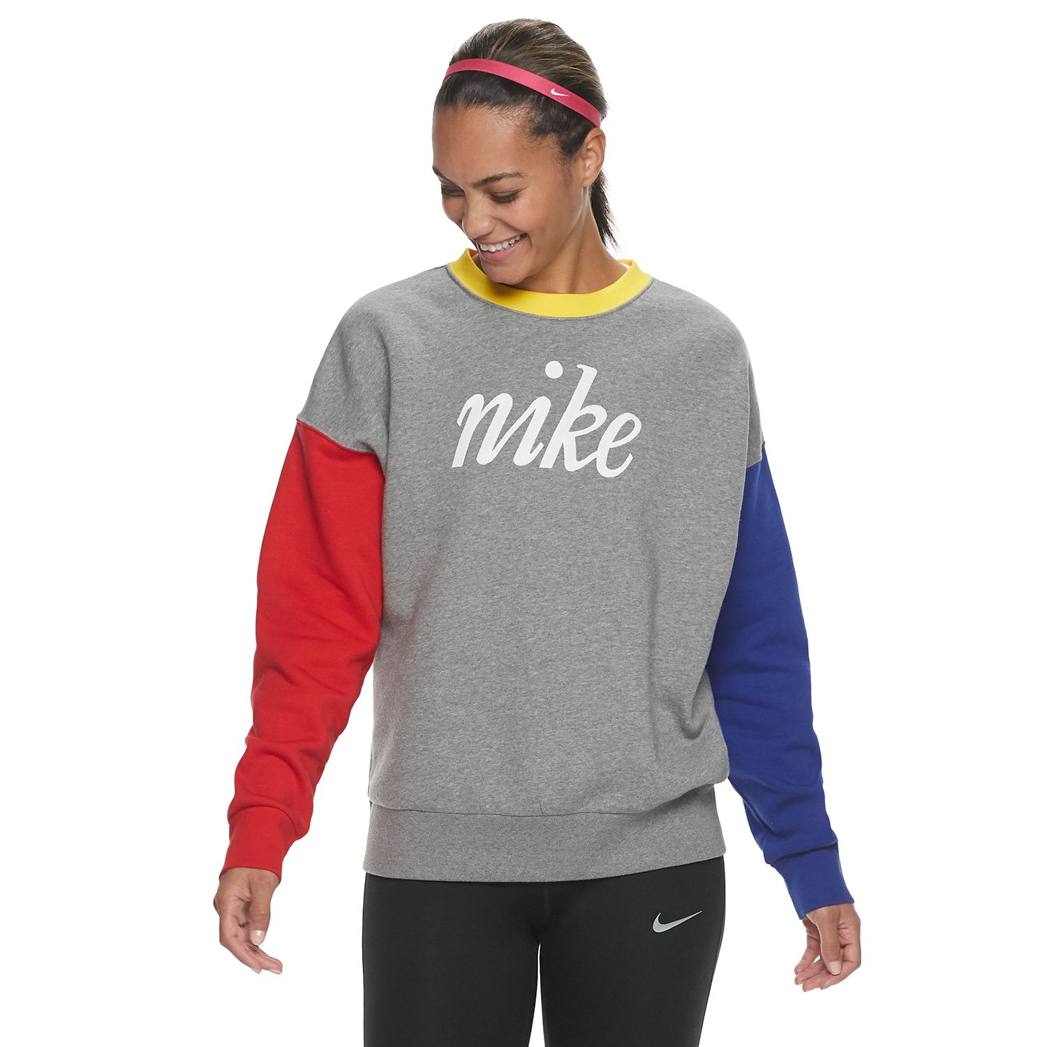 women's nike dry color block crew sweatshirt