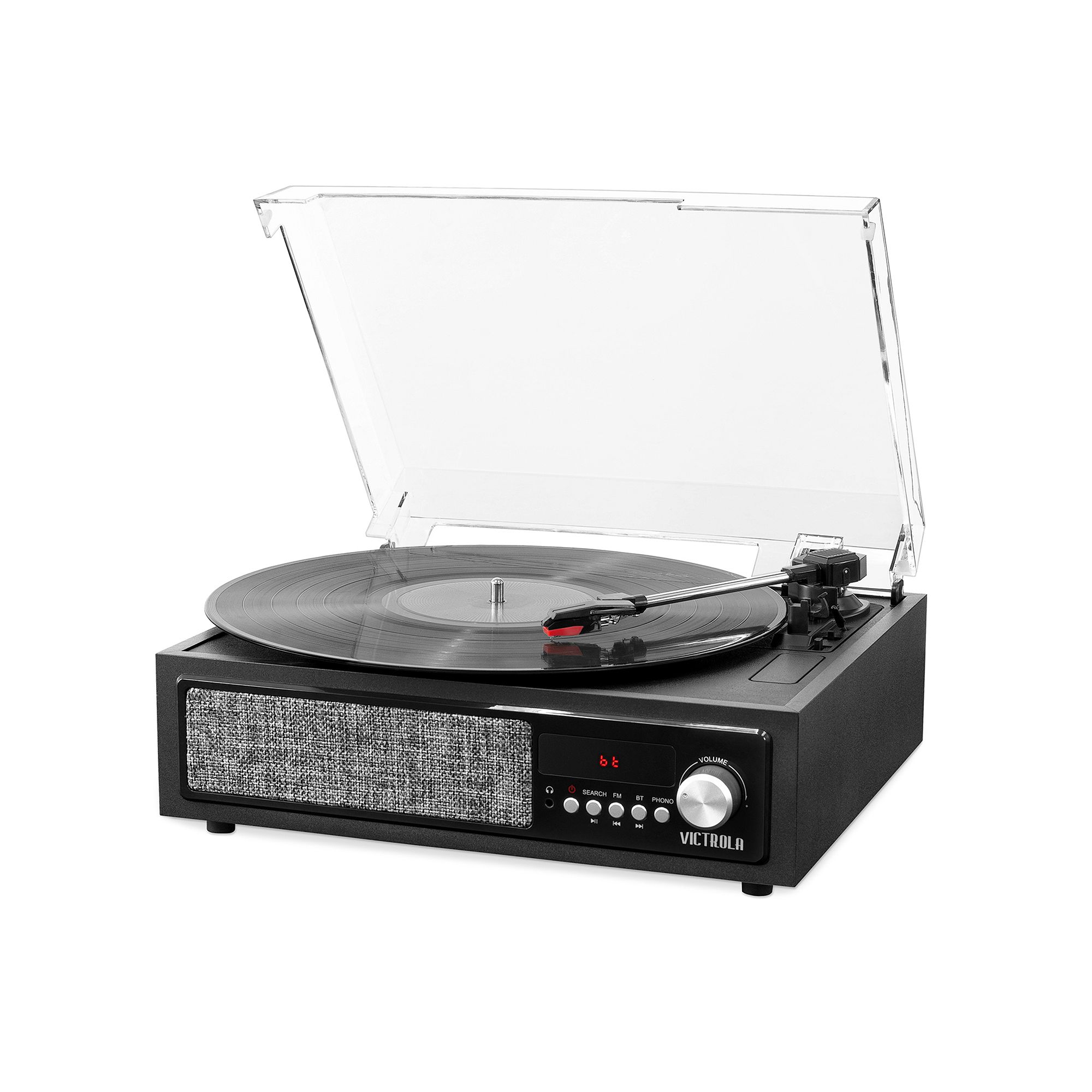 Victrola 3-in-1 Bluetooth Record Player with Built-in Speakers, Black