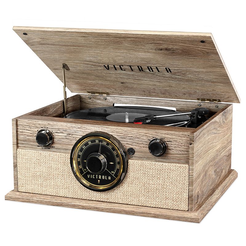 Victrola 4-in-1 Cambridge Farmhouse Modern Bluetooth Turntable with Fm Radio
