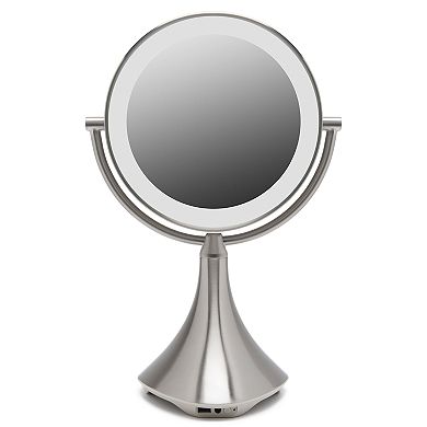 iHome Portable 9-in. Double-Sided Vanity Mirror with Bluetooth Speaker