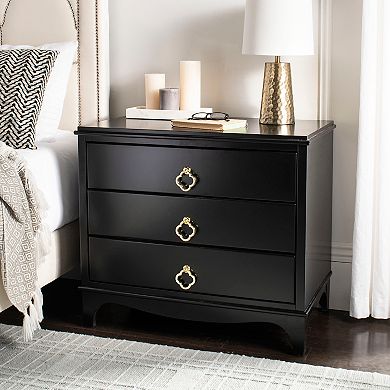Safavieh Hannon 3-Drawer Contemporary Nightstand