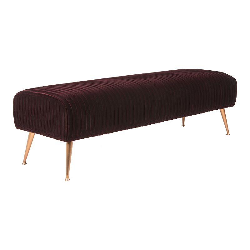 Safavieh Salome Velvet Bench With Antique Bronze Legs, Gold
