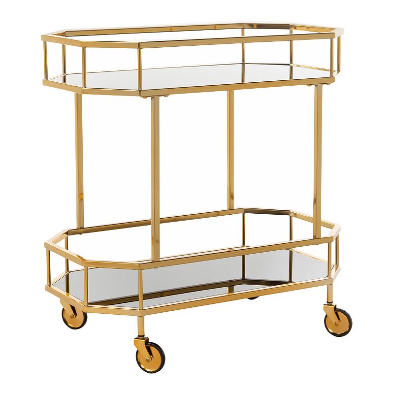 Safavieh Silva 2-Tier Octagon Bar Cart, Yellow