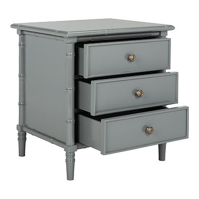 Safavieh Mina Coastal 3-Drawer 25" Bamboo Nightstand