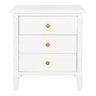 Safavieh Mina Coastal 3-Drawer 25" Bamboo Nightstand