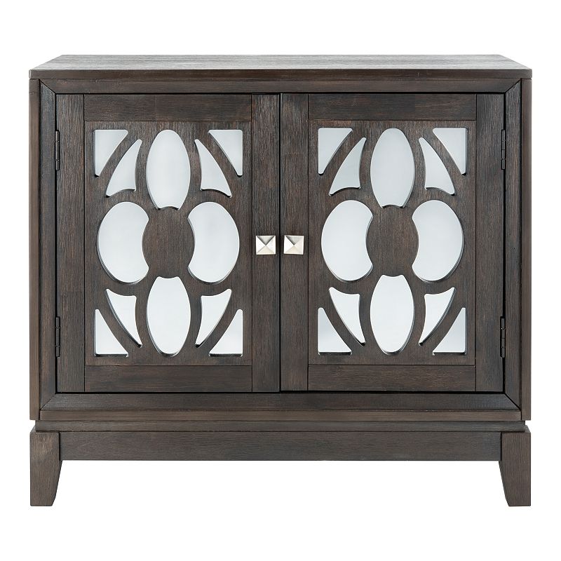 SAFAVIEH Shannon Solid Classic with 2 Mirror Door Chest  Grey Wash