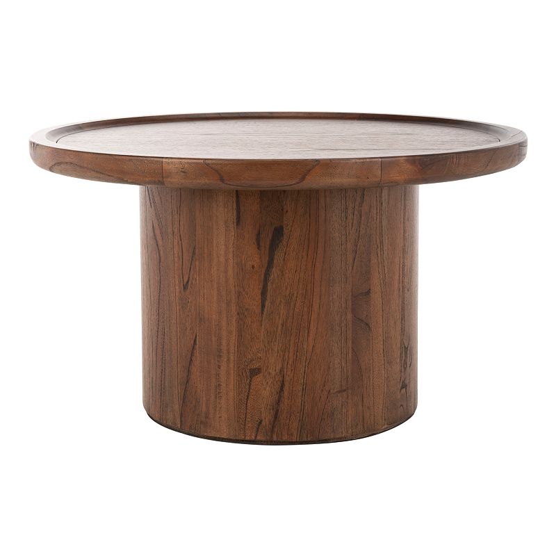 Safavieh Devin Round Pedestal Coffee Table, Dark Brown