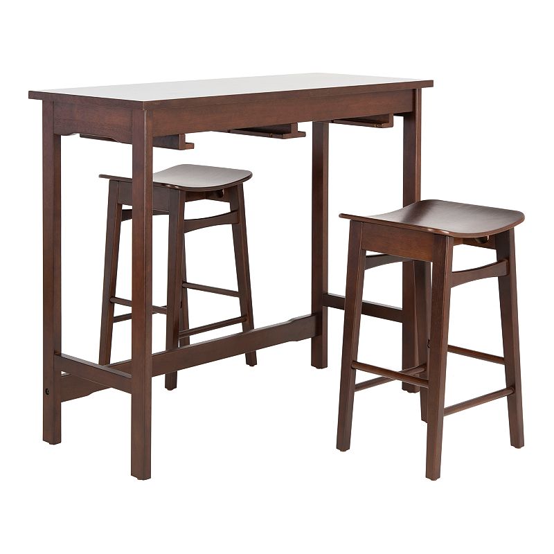 Safavieh Colbie 3-Piece Pub Set, Dark Brown