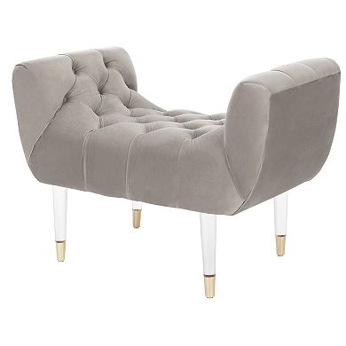 Safavieh Eugenie Tufted Velvet Acrylic Bench