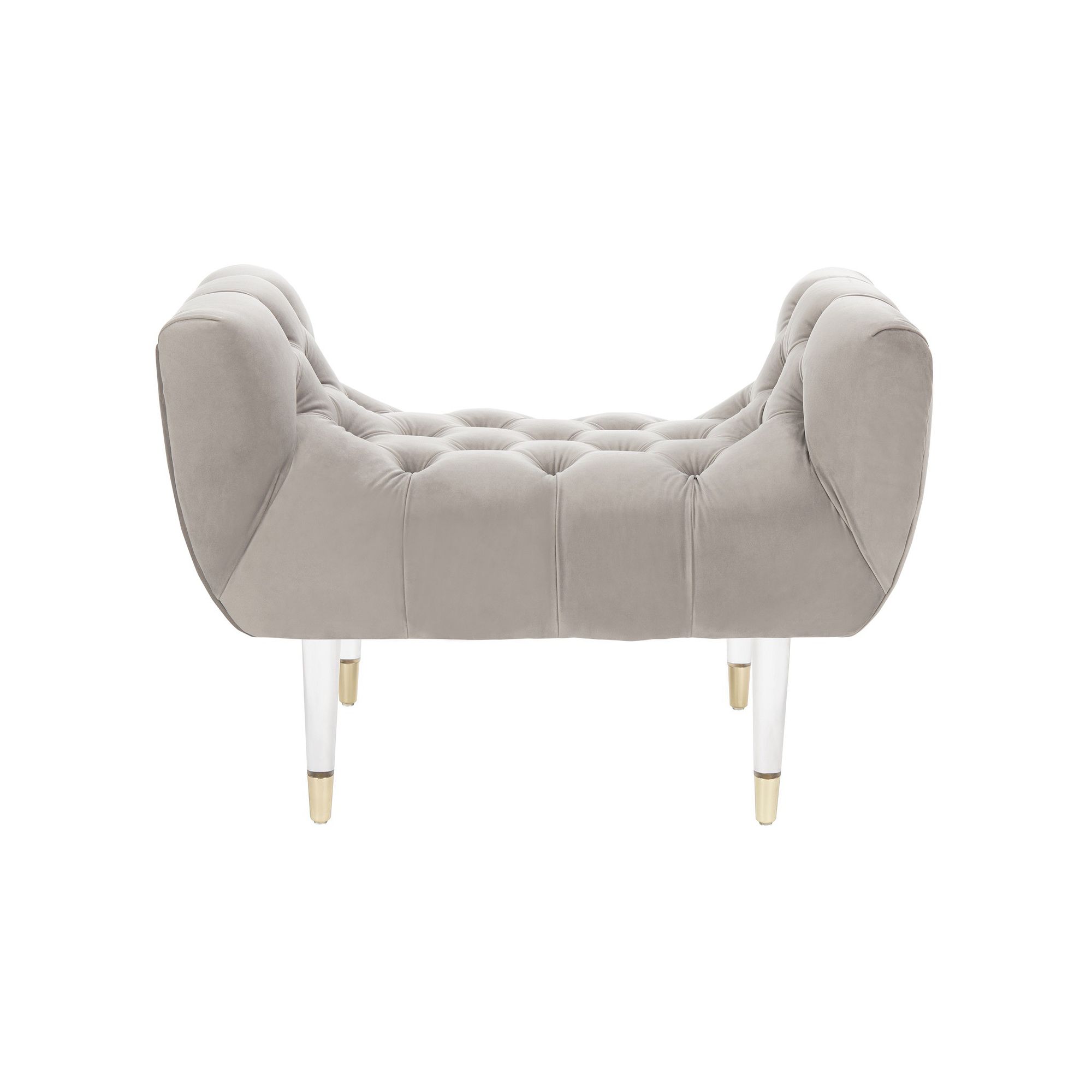 Safavieh Eugenie Tufted Velvet Acrylic Bench, Giotto Shale