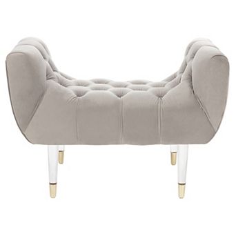 Safavieh Eugenie Tufted Velvet Acrylic Bench