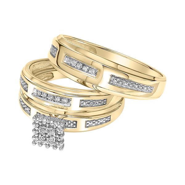 Lovemark 10k Gold Diamond Accent Trio Ring Set