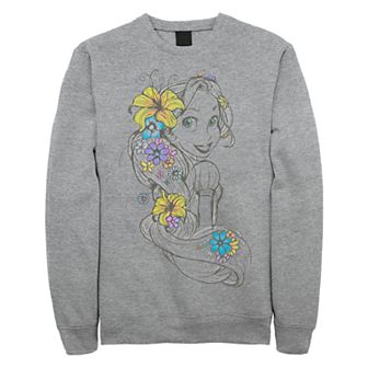 Juniors' Disney's Tangled Rapunzel Floral Sketch Crew Fleece Sweater