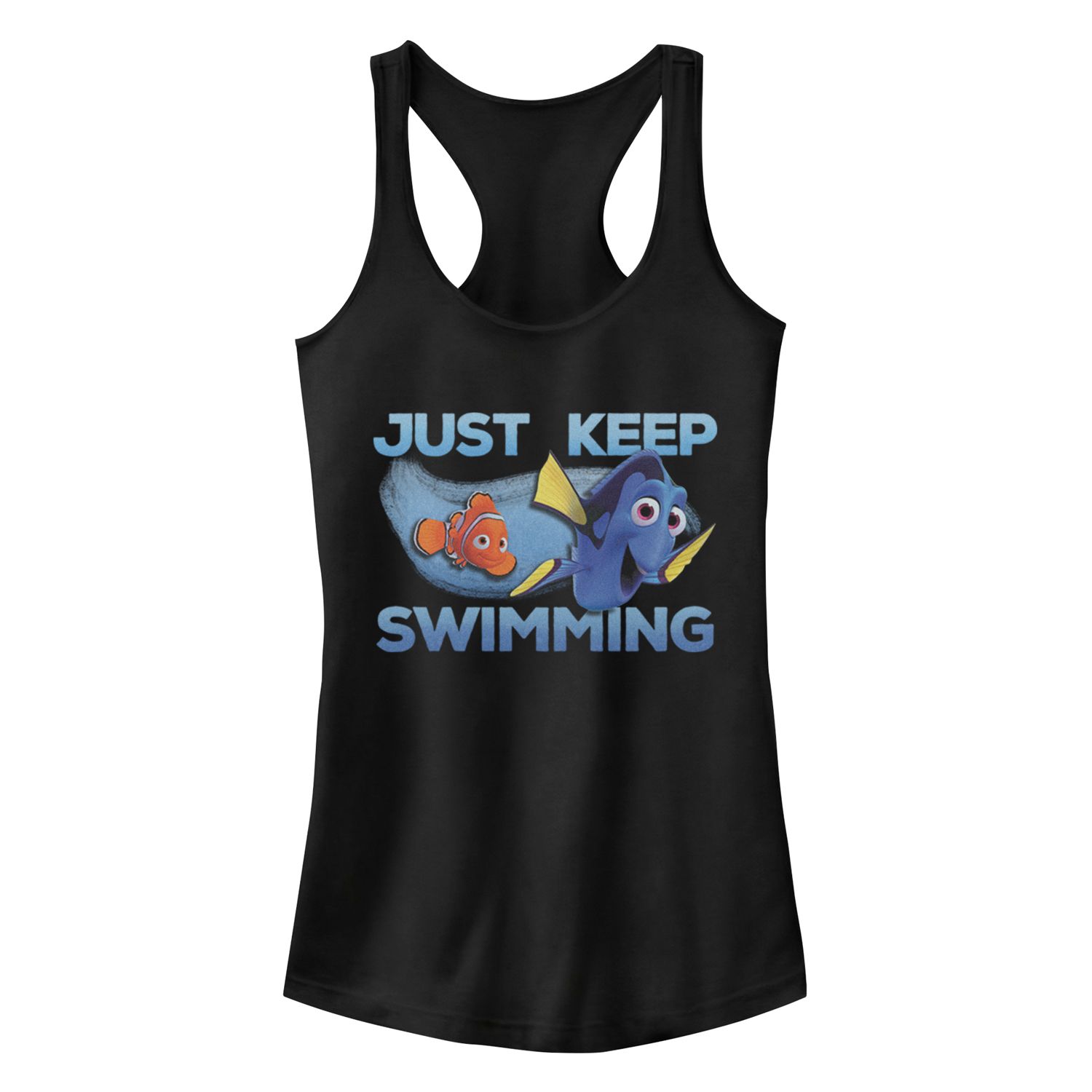 Disney Pixar Finding Dory Glass Box Black Juniors Tank Top