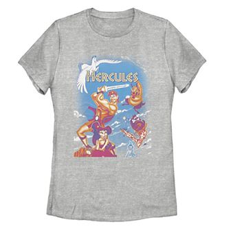 Disney's Hercules Box Art Vintage Juniors' Missy Crew Tee