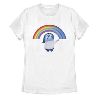 Junior's Disney/Pixar Inside Out Sadness Rainbow Missy Crew Tee