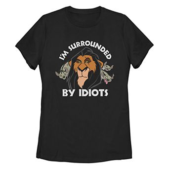 Disney's The Lion King Scar Surrounded By Idiots Juniors' Missy Crew Tee