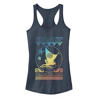 Junior's Disney's Moana Journey Neon Poster Ideal Racerback Tank Top