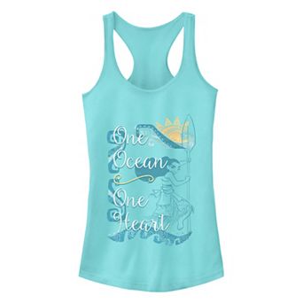 Junior's Disney's Moana "One Ocean One Heart" Racerback Tank Top