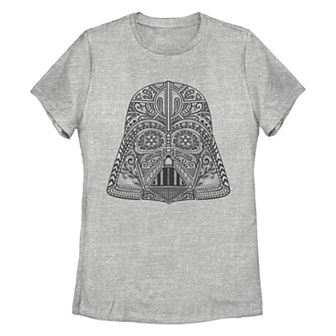 Juniors' Star Wars Darth Vader Henna Pattern Missy Crew Tee