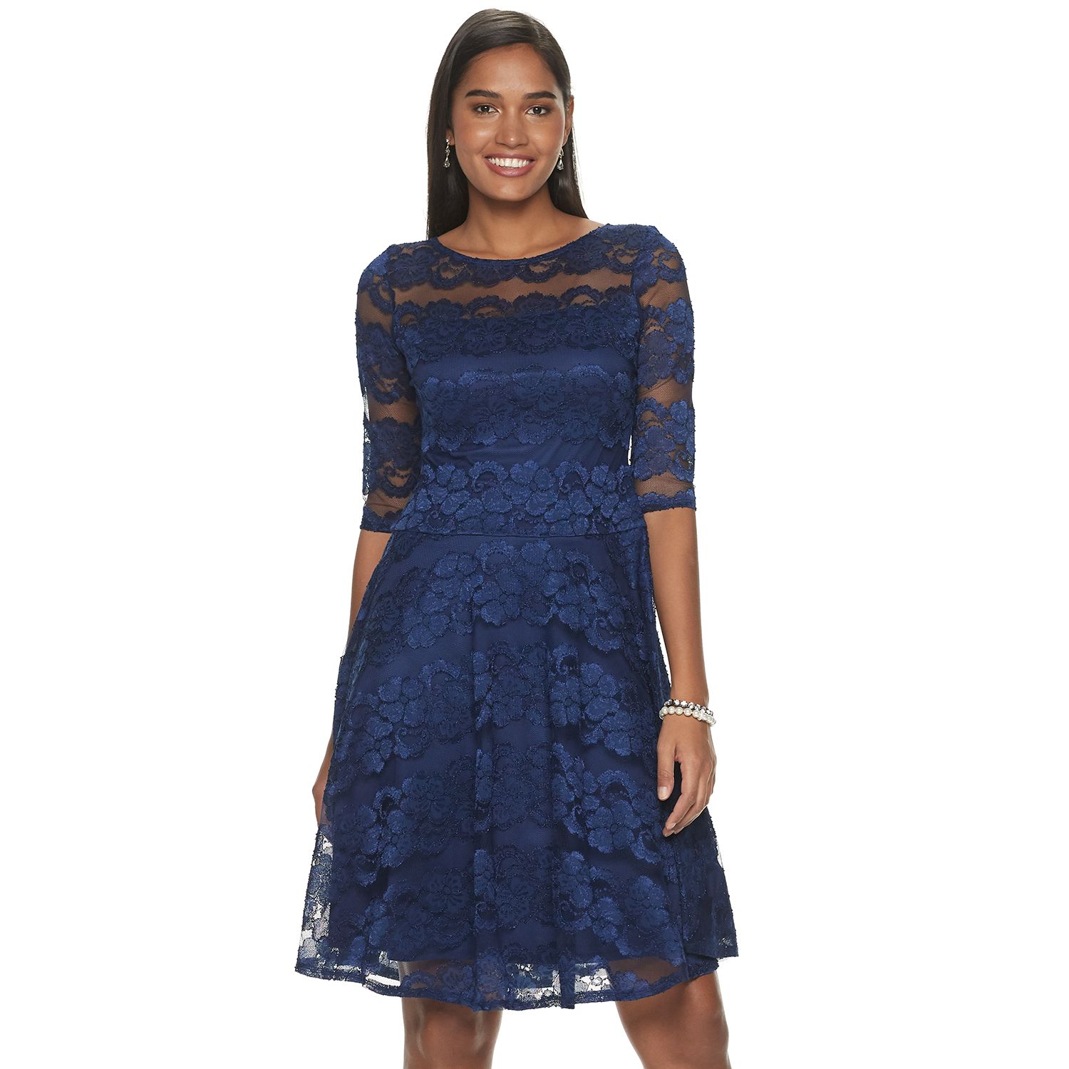 navy blue petite dress