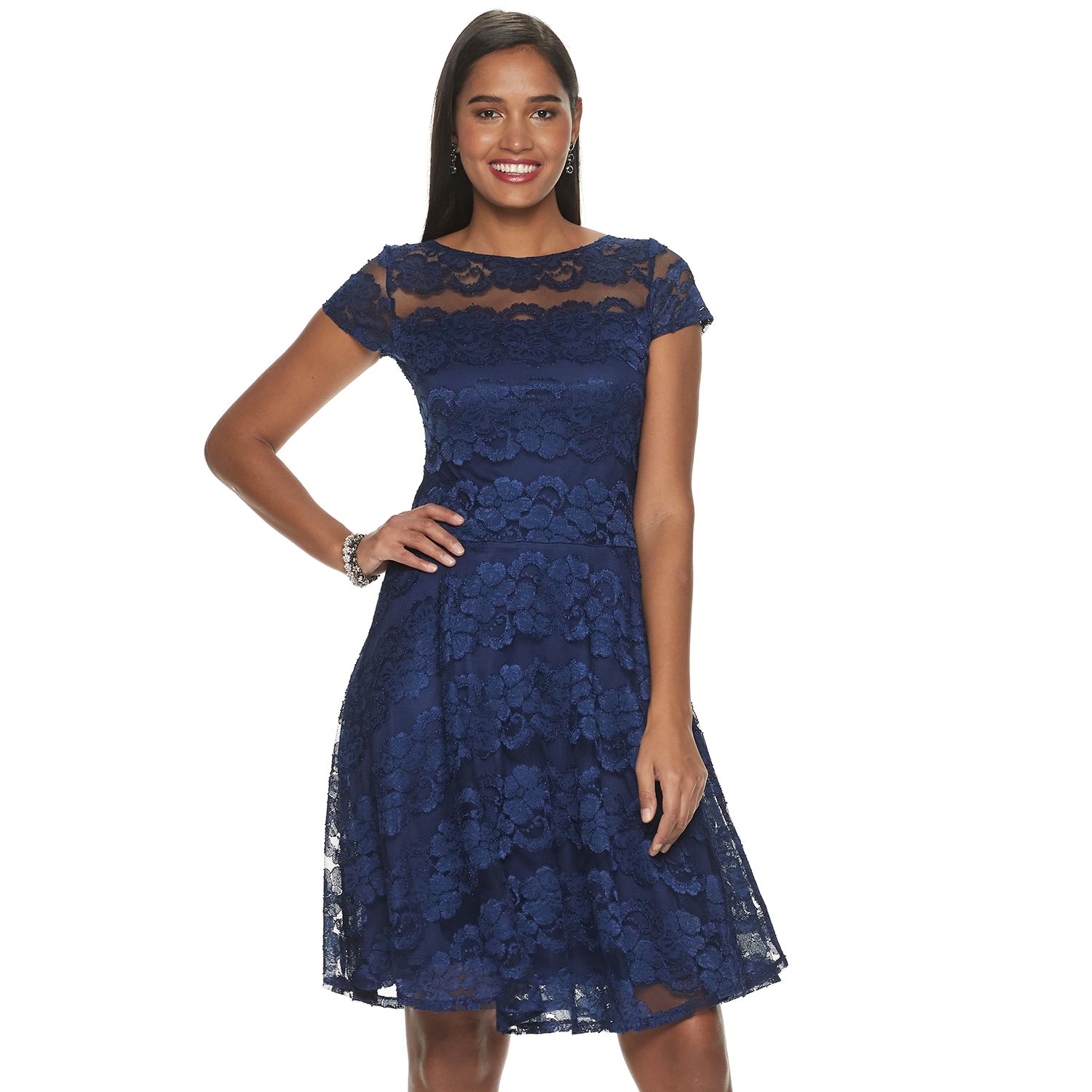 navy blue petite dress