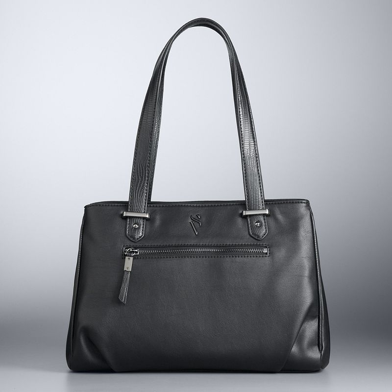 Simply Vera Vera Wang Bevan Double-Entry Satchel, Black