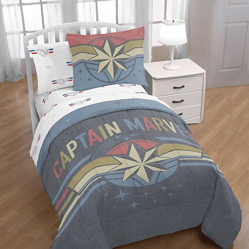 Captain Marvel Comforter Pillowcase Set