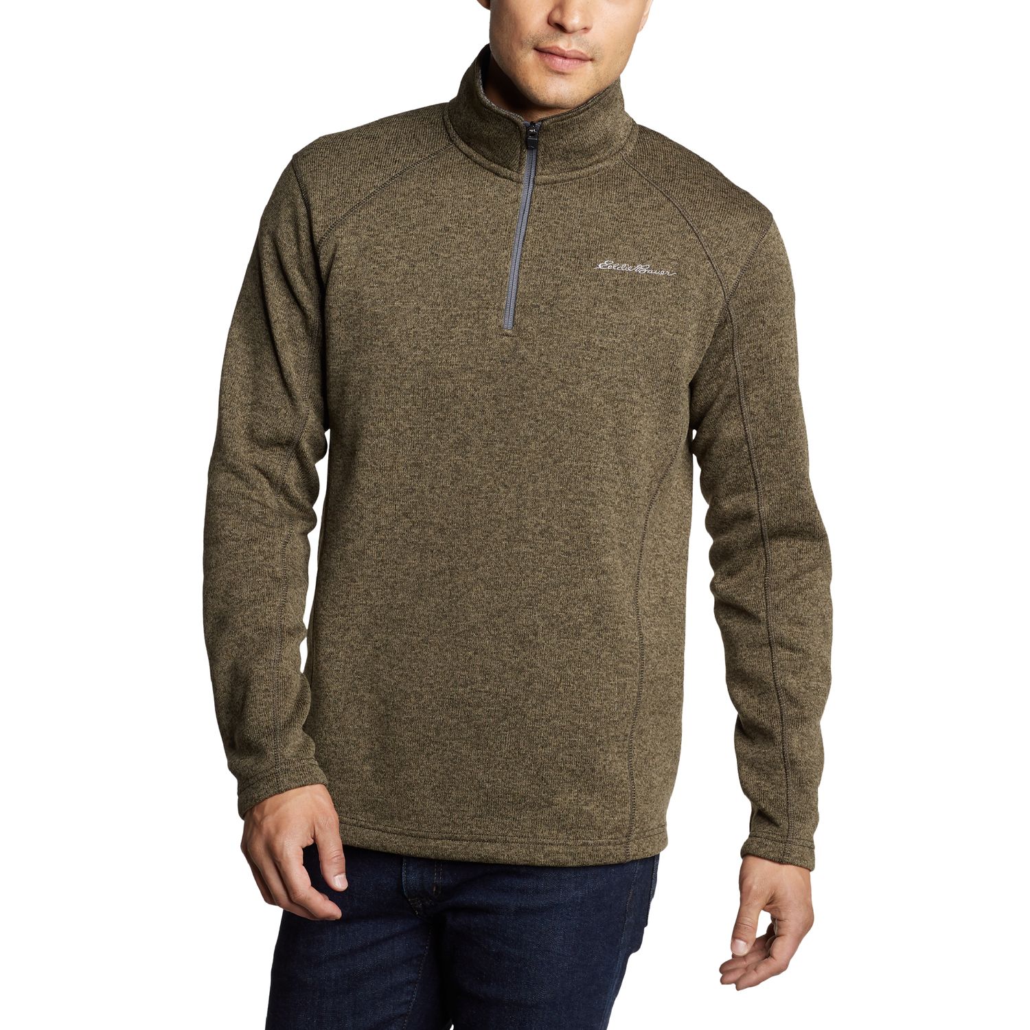 green quarter zip sweatshirt