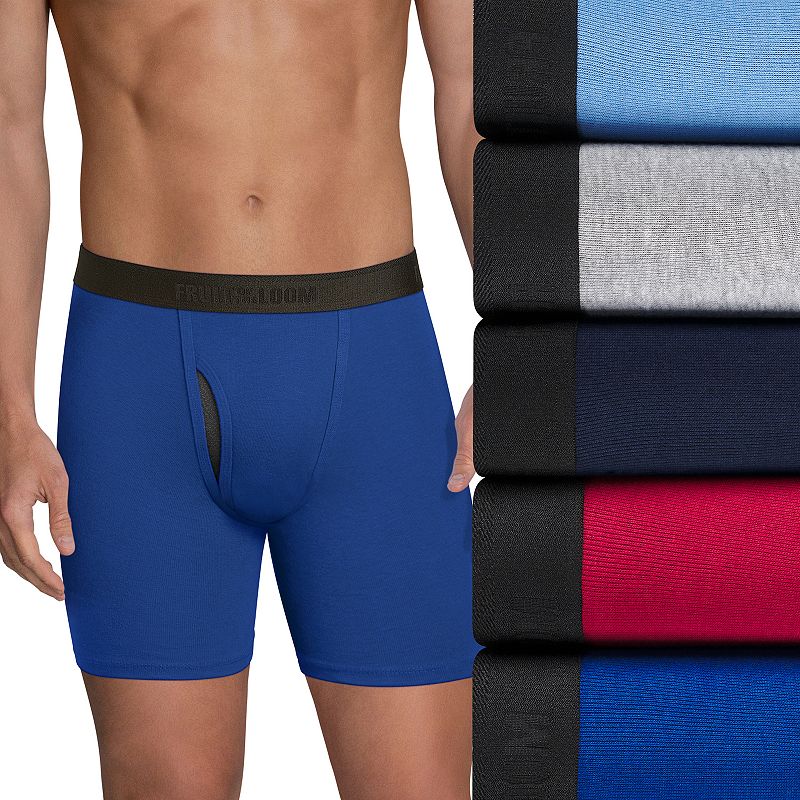 Mens Fruit of the Loom Signature 5-pack Cool Zone Fly Boxer Briefs, Size: 