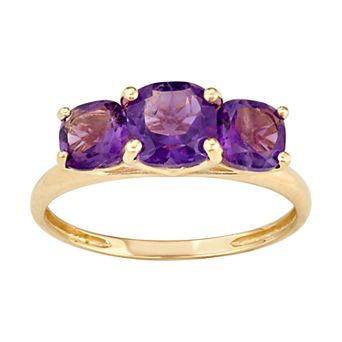 Designs by Gioelli 10k Gold 3-Stone Cushion Ring