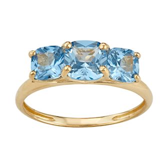 Designs by Gioelli 10k Gold 3-Stone Cushion Ring