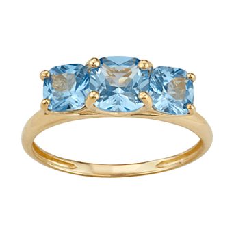 Designs by Gioelli 10k Gold 3-Stone Cushion Ring