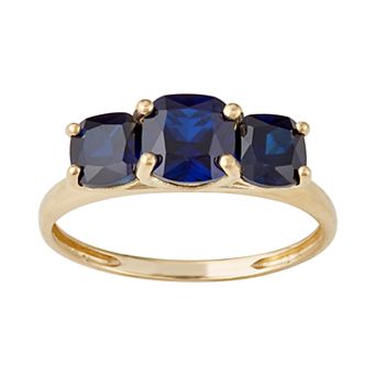 Designs by Gioelli 10k Gold 3-Stone Cushion Ring