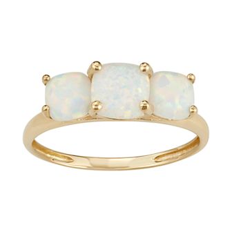 Designs by Gioelli 10k Gold 3-Stone Cushion Ring