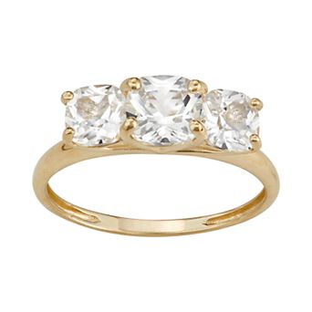 Designs by Gioelli 10k Gold 3-Stone Cushion Ring