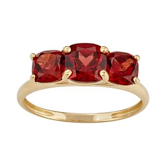 Designs by Gioelli 10k Gold 3-Stone Cushion Ring
