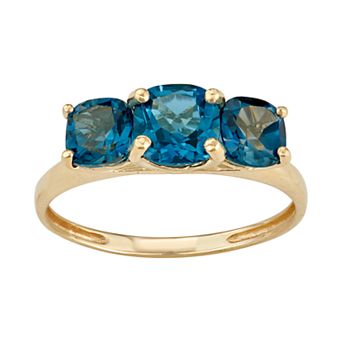 Designs by Gioelli 10k Gold 3-Stone Cushion Ring