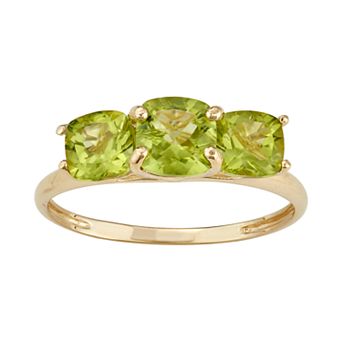 Designs by Gioelli 10k Gold 3-Stone Cushion Ring