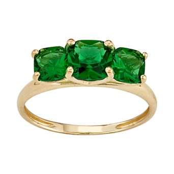 Designs by Gioelli 10k Gold 3-Stone Cushion Ring