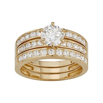 Designs by Gioelli 10k Gold 3 pc Engagement Ring Set