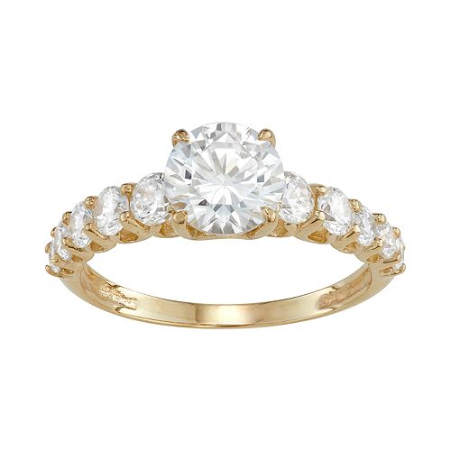 10k Gold Cubic Zirconia Engagement Ring