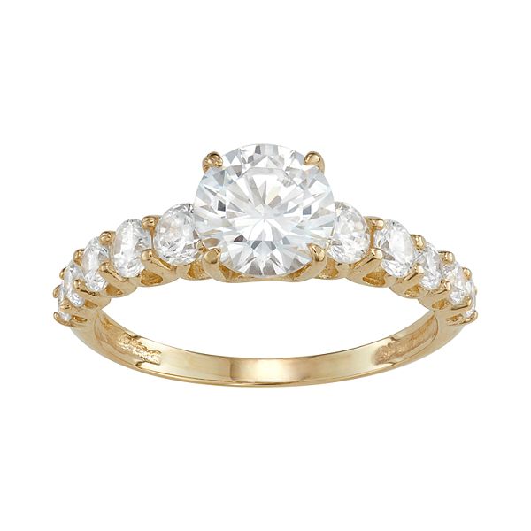 Designs by Gioelli 10k Gold Cubic Zirconia Engagement Ring - Yellow (6 ...