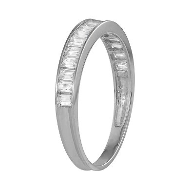 10k Gold Cubic Zirconia Baguette Band