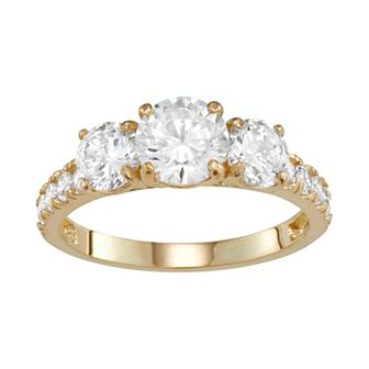 Designs by Gioelli 10k Gold 3-Stone Cubic Zirconia Engagement Ring