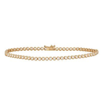 Designs by Gioelli 10k Gold Bezel Set Cubic Zirconia Tennis Bracelet