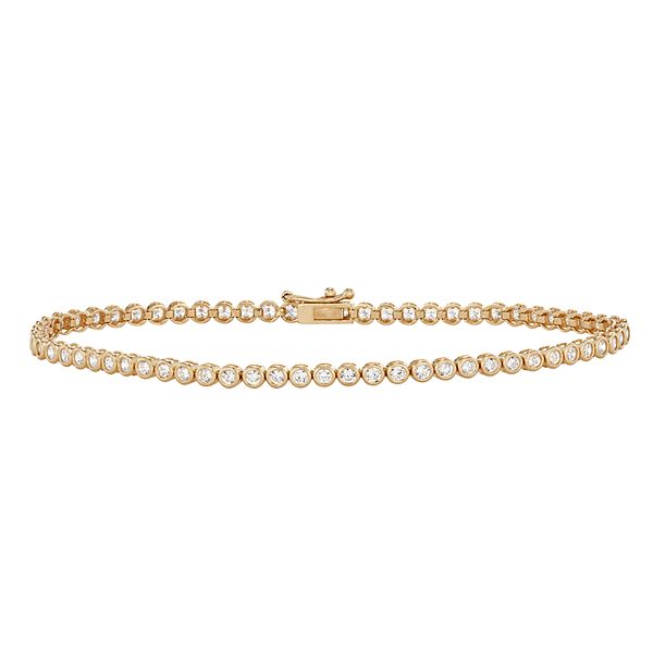 Designs By Gioelli 10k Gold Bezel Set Cubic Zirconia Tennis Bracelet