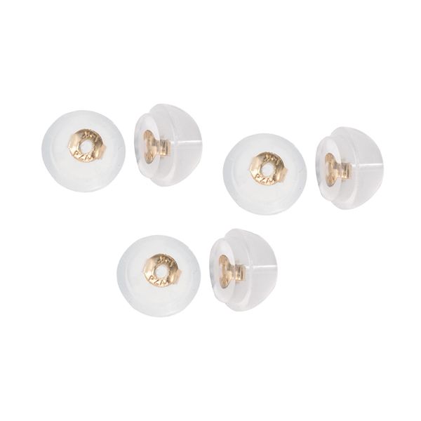 Jordan Blue 14k Gold & Silicone Replacement Earring Clutches 3 Pair