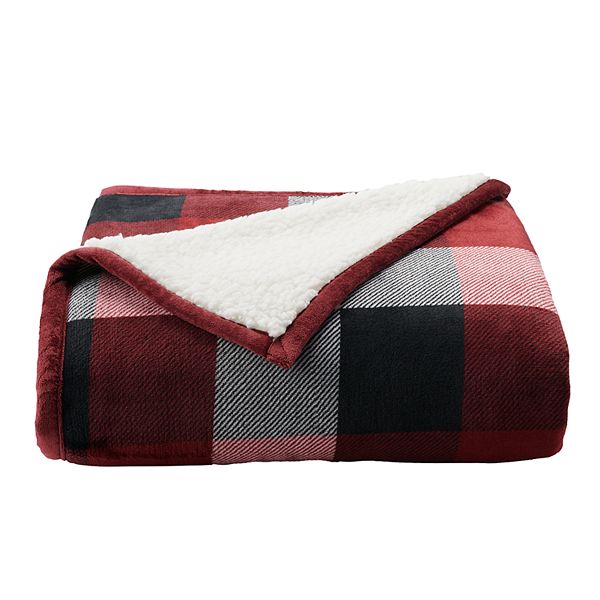 Cuddl Duds Blanket Throw Sherpa 50 X 60 NWT Red Plaid Home Goods 